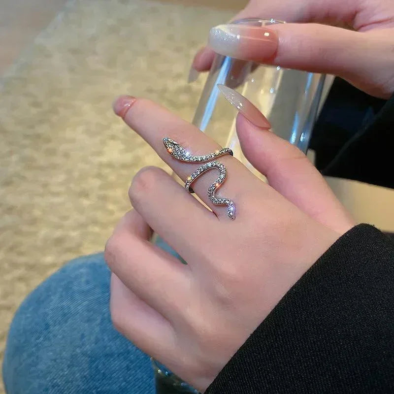 Zircon Wrapped Snake Ring