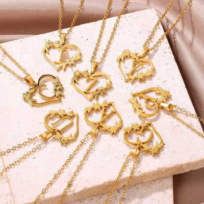 Love Flower Hollow Letter Necklace (FREE On Us With Orders $50+)