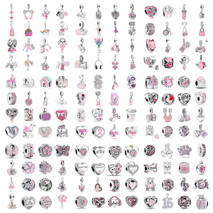 Silver Plated Pink Charms (Choose Your Elegance)