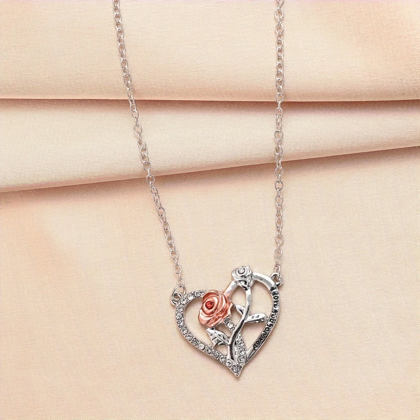 I Love You Forever Necklace With Eternal Rose Gift Box