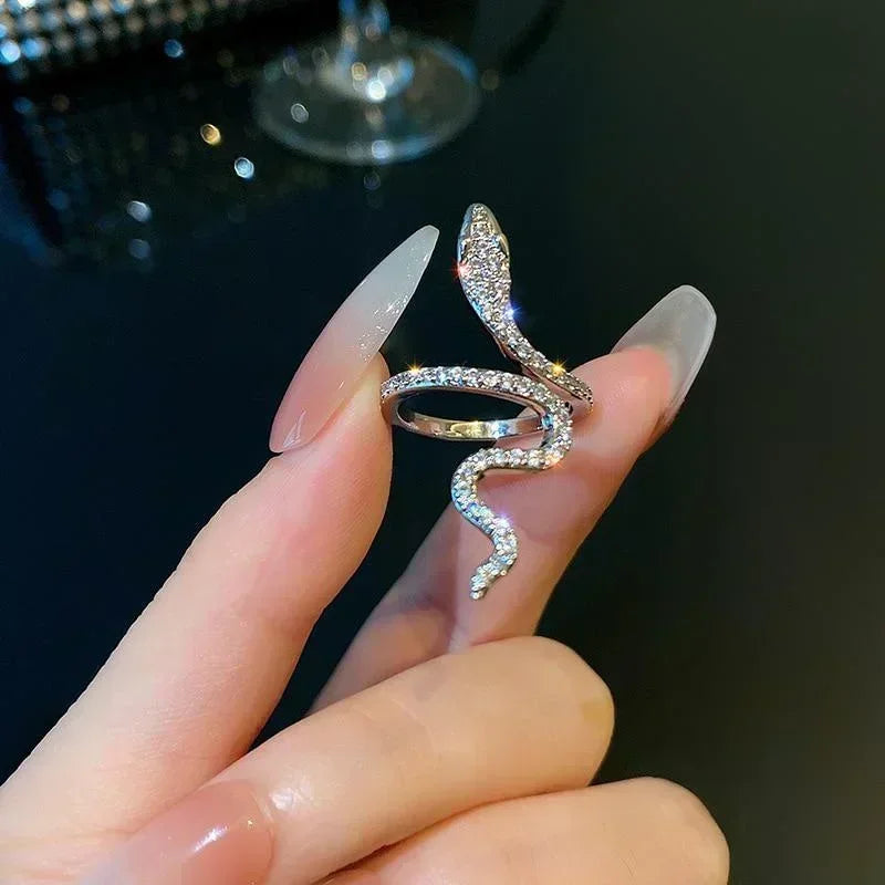 Zircon Wrapped Snake Ring