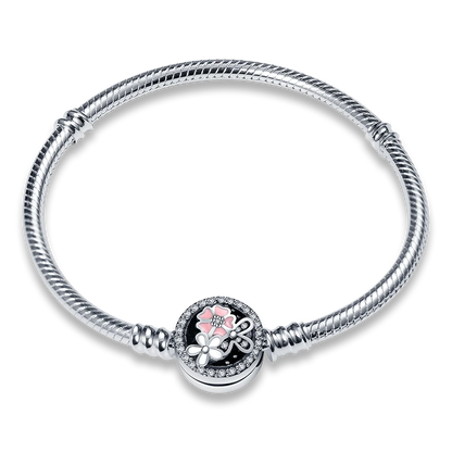 Sterling Silver Love Zircon Bracelet For Charms