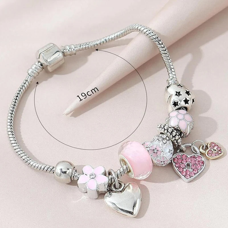 Love Heart Pendant Charm Bracelet (Value Special)