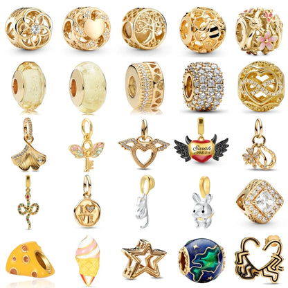 Sterling Silvering Golden Charms