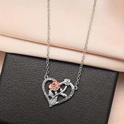 I Love You Forever Necklace With Eternal Rose Gift Box