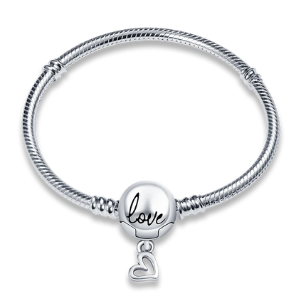 Sterling Silver Love Zircon Bracelet For Charms