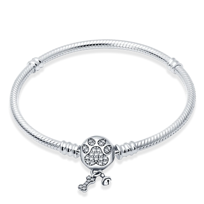 Sterling Silver Love Zircon Bracelet For Charms