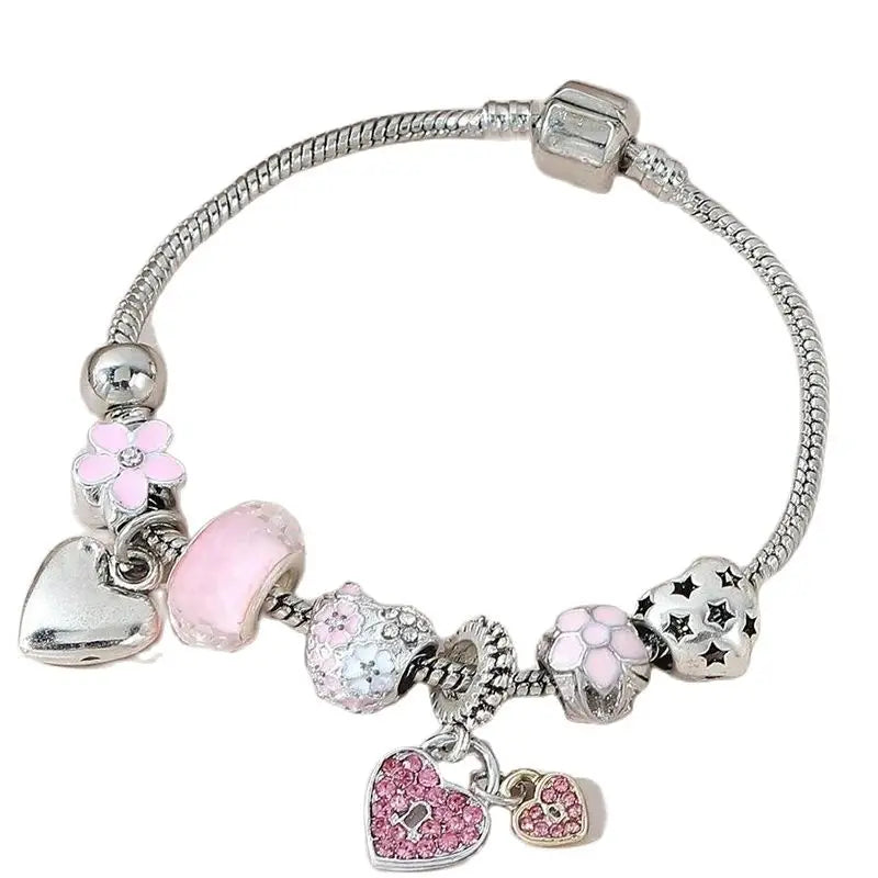 Love Heart Pendant Charm Bracelet (Value Special)