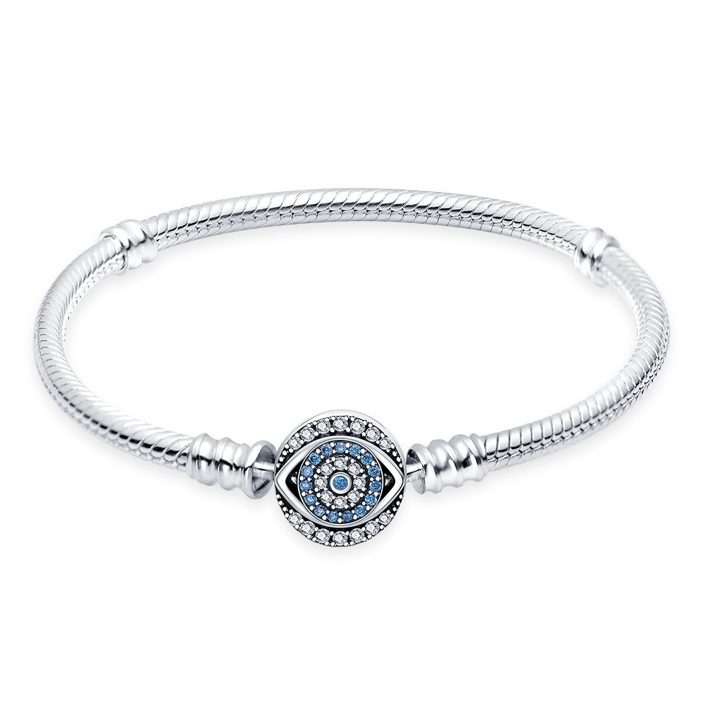 Sterling Silver Love Zircon Bracelet For Charms