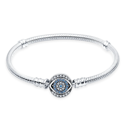 Sterling Silver Love Zircon Bracelet For Charms