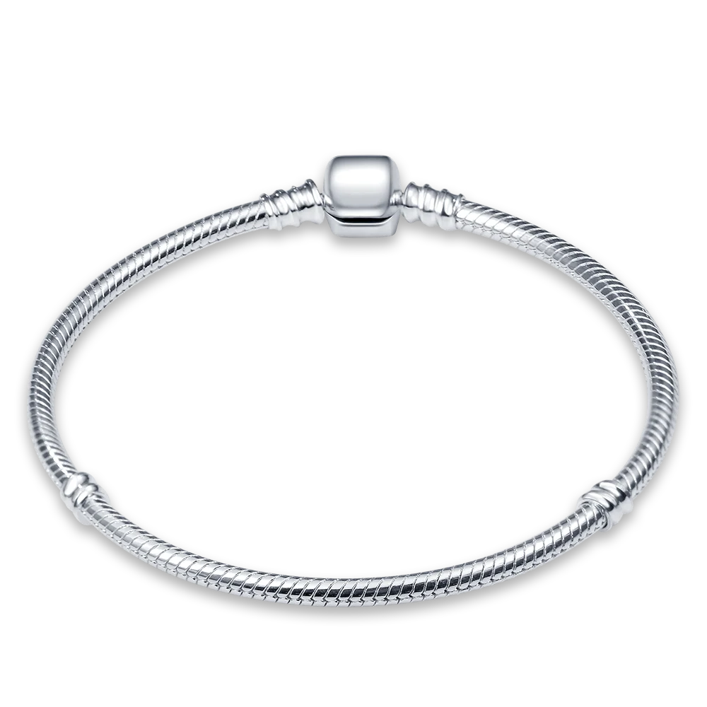 Sterling Silver Love Zircon Bracelet For Charms