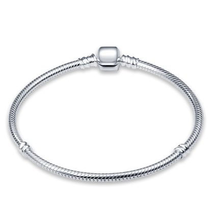 Sterling Silver Love Zircon Bracelet For Charms