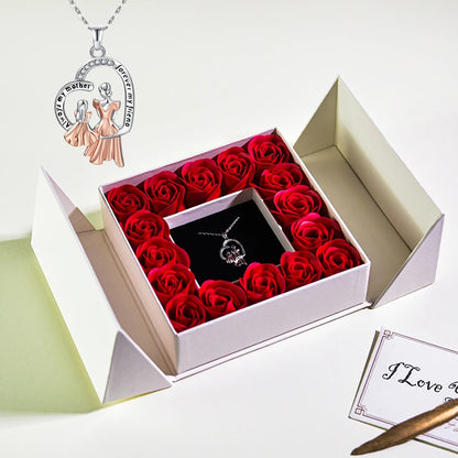 Eternal Rose with Necklace Jewelry Box for Mother's