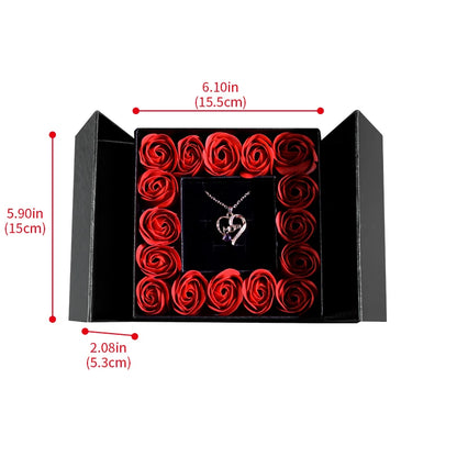 Eternal Rose with Necklace Jewelry Box for Mother's