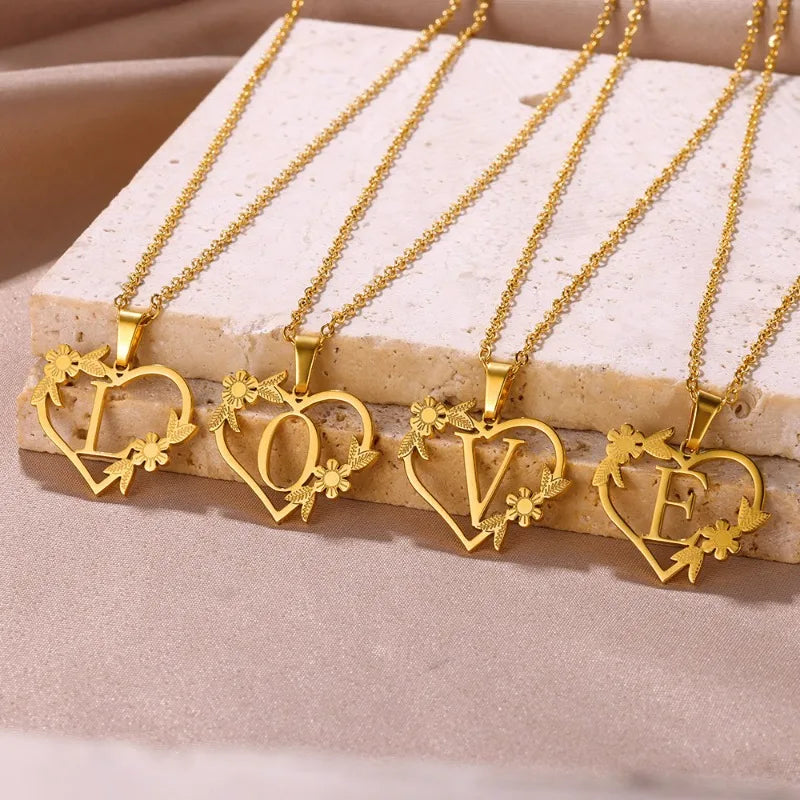 Love Flower Hollow Letter Necklace (FREE On Us With Orders $50+)