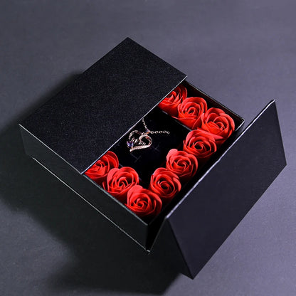 Eternal Rose with Necklace Jewelry Box for Mother's